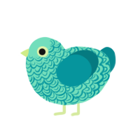 fashy, a mint and teal chicken with a double-lace pattern