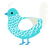 Triton, a aqua and white chicken with a lace pattern