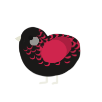 (unnamed), a sable and crimson chicken with a half-lace pattern