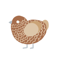 Normal chicken, a brown and beige chicken with a lace pattern