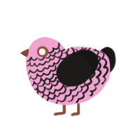 (unnamed), a pink and sable chicken with a lace pattern