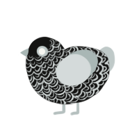 (unnamed), a black and silver chicken with a double-lace pattern