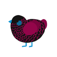 (unnamed), a black and maroon chicken with a lace pattern