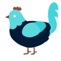 Zofae, a tumblr and aqua chicken with a head pattern