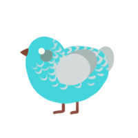 (unnamed), a aqua and silver chicken with a half-lace pattern