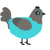 P03, a aqua and grey chicken with a head pattern