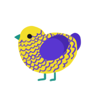 (unnamed), a yellow and indigo chicken with a lace pattern