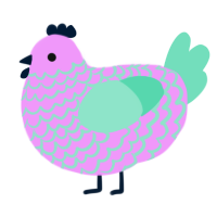 sweater weather, a lavender and mint chicken with a lace pattern