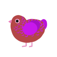 (unnamed), a red and amethyst chicken with a half-lace pattern