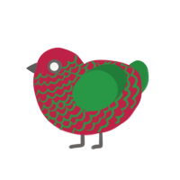 (unnamed), a crimson and viridian chicken with a lace pattern