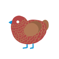 Brown Ahh Apple, a red and brown chicken with a lace pattern