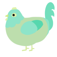 (unnamed), a gluppy and mint chicken with a head pattern