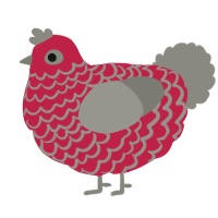 (unnamed), a crimson and ash chicken with a lace pattern