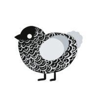 beyond the veil, a black and mist chicken with a double-lace pattern