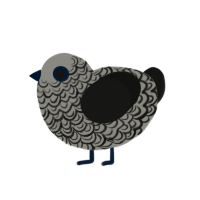 (unnamed), a ash and black chicken with a double-lace pattern