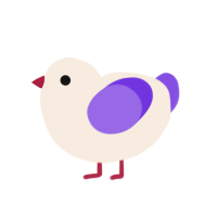 Viola, a cream and blurple chicken