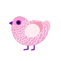 Pink and Purple, a pink and rose chicken with a lace pattern