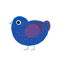 Nightsky, a ultramarine and overcast chicken with a lace pattern