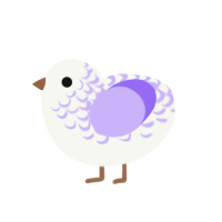 Oleander, a white and lilac chicken with a half-lace pattern