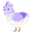 Oleander, a white and lilac chicken with a half-lace pattern