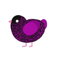 Tenet, a black and plum chicken with a double-lace pattern