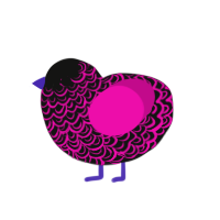 Nightclub, a black and fuchsia chicken with a double-lace pattern