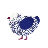 (unnamed), a white and navy chicken with a double-lace pattern