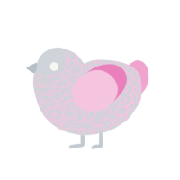 Elaine of Astolat, a mist and pink chicken with a double-lace pattern