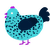 Blue Raspberry, a aqua and tumblr chicken with a speckle pattern