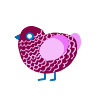 (unnamed), a maroon and lavender chicken with a lace pattern