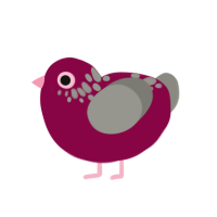 Speck, a maroon and ash chicken with a neck-speckle pattern