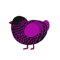 (unnamed), a black and plum chicken with a lace pattern