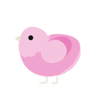 Princess, a pink chicken with a head pattern