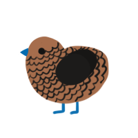 Poet, a brown and sable chicken with a lace pattern