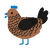 Poet, a brown and sable chicken with a lace pattern