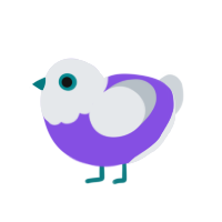 (unnamed), a blurple and mist chicken with a head pattern