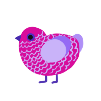 (unnamed), a fuchsia and lilac chicken with a lace pattern