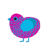 (unnamed), a fuchsia and cerulean chicken with a lace pattern