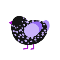 (unnamed), a black and lilac chicken with a speckle pattern