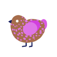 (unnamed), a brown and orchid chicken with a speckle pattern