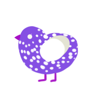 (unnamed), a blurple and white chicken with a speckle pattern