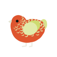 (unnamed), a vermilion and lemon chicken with a half-lace pattern