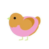 (unnamed), a pink and orange chicken with a head pattern