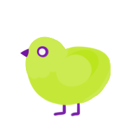 fluorescent, a lime chicken with a head pattern