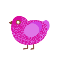 (unnamed), a fuchsia and orchid chicken with a double-lace pattern