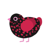 (unnamed), a sable and crimson chicken with a speckle pattern