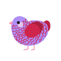 Conversation Heart, a lilac and crimson chicken with a lace pattern