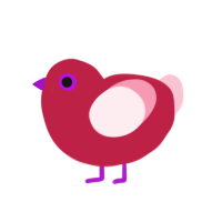 Cherry Bomb, a crimson and rose chicken