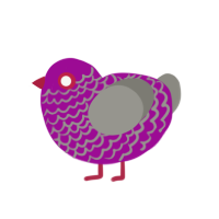 Mopper, a plum and ash chicken with a lace pattern