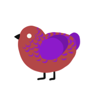 (unnamed), a red and violet chicken with a half-lace pattern